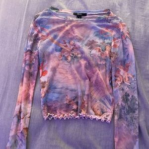 Angel long sleeve mesh shirt